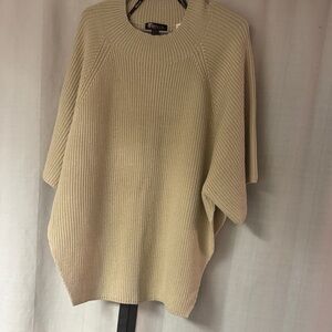 Renuar Cream Knit Poncho